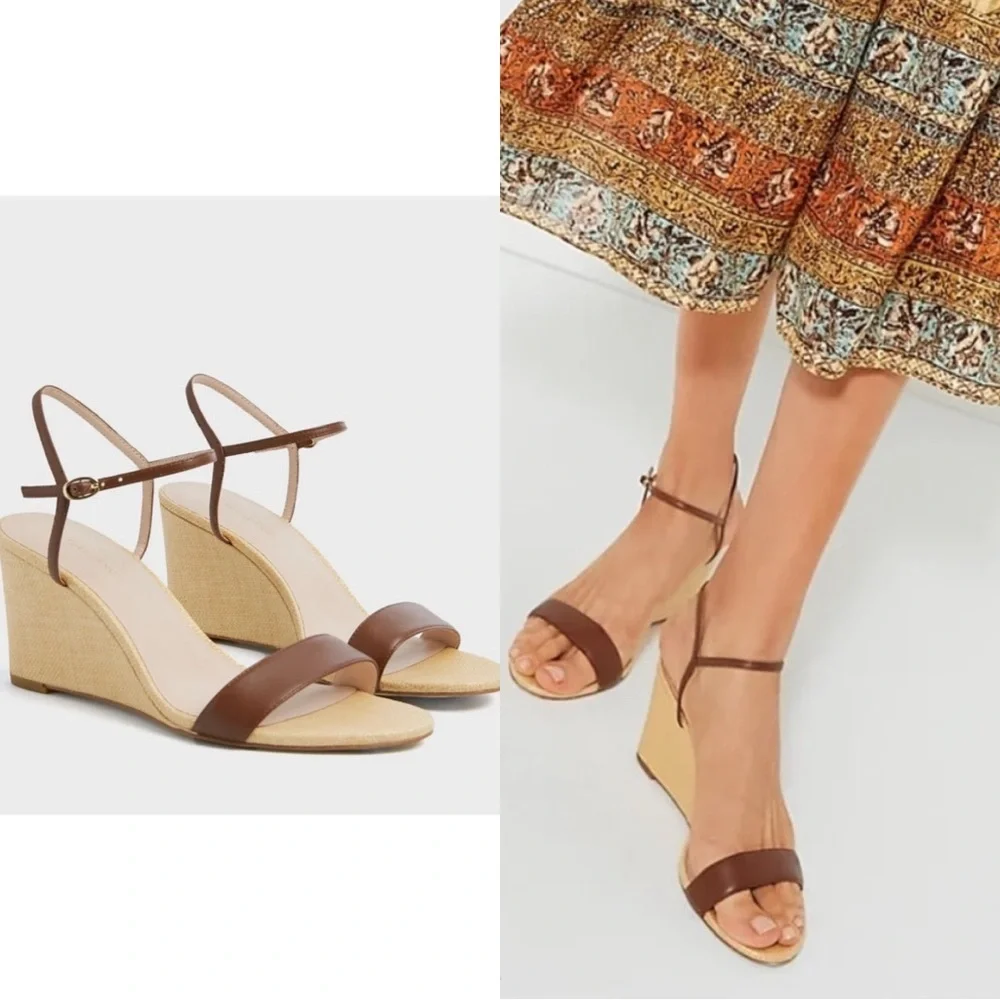 Tuckernuck Brown Leather Delphine Wedges NEW